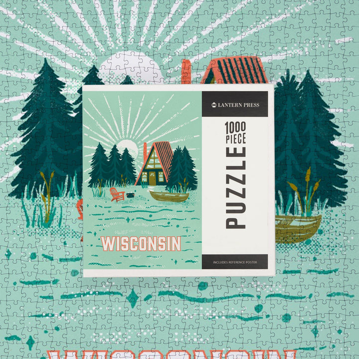 Wisconsin, Lake Life Series, Lake Life, Jigsaw Puzzle Puzzle Lantern Press 