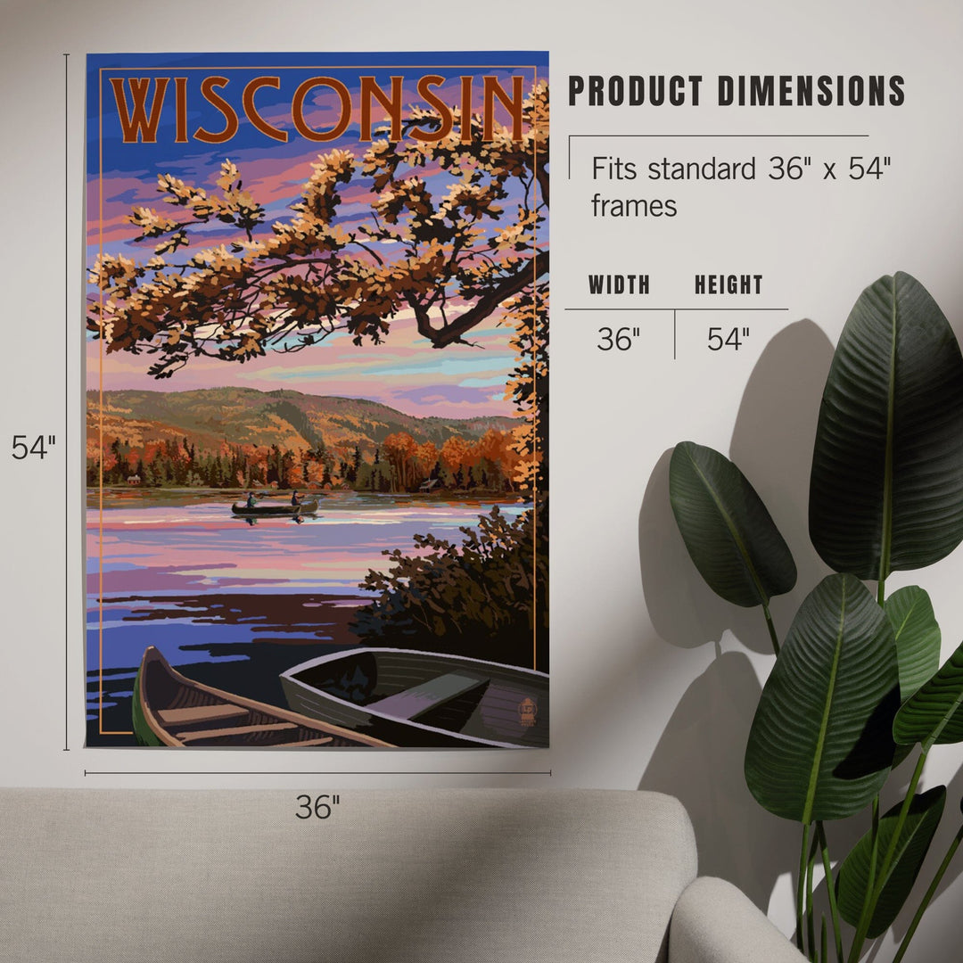 Wisconsin, Lake Sunset Scene, Art & Giclee Prints Art Lantern Press 