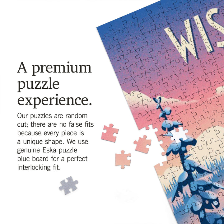 Wisconsin, Shred the Gnar, Snowboarding, Jigsaw Puzzle Puzzle Lantern Press 