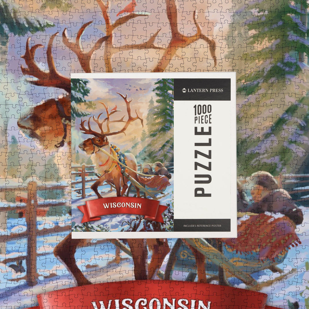 Wisconsin, Sleigh Ride, Jigsaw Puzzle Puzzle Lantern Press 