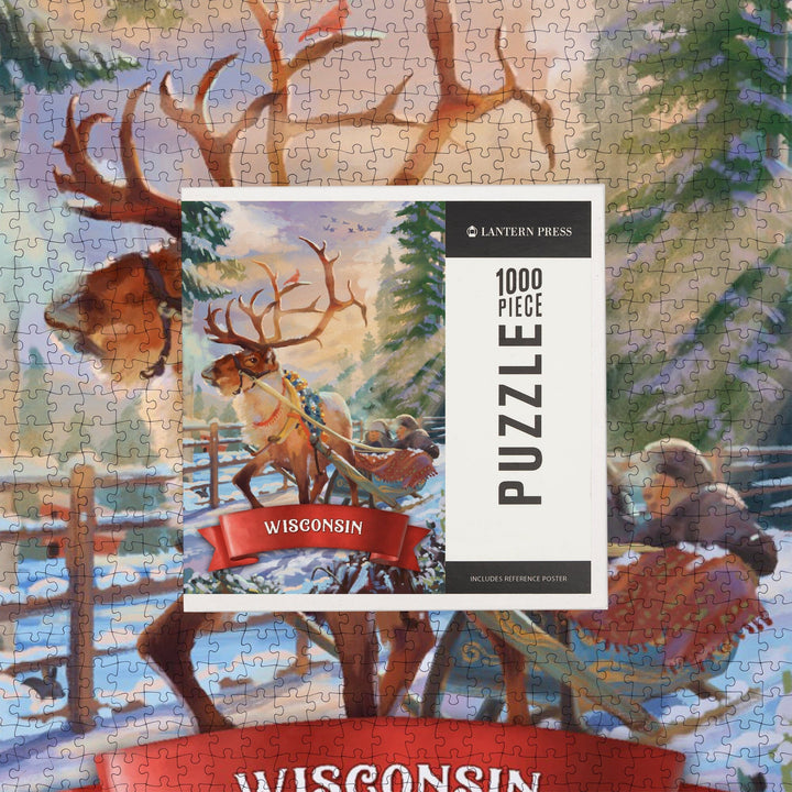 Wisconsin, Sleigh Ride, Jigsaw Puzzle Puzzle Lantern Press 