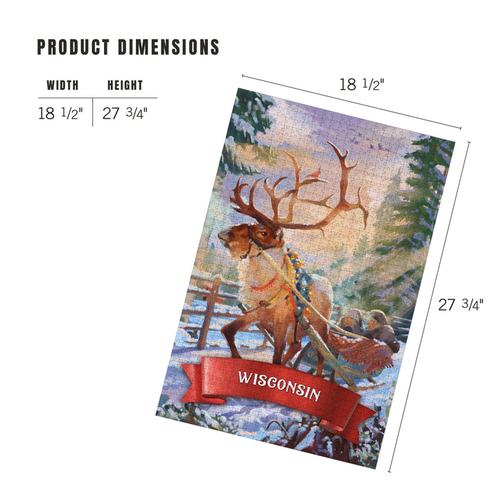 Wisconsin, Sleigh Ride, Jigsaw Puzzle Puzzle Lantern Press 