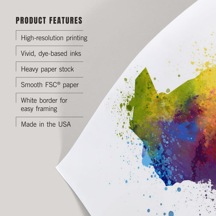 Wisconsin, State Abstract Watercolor, Art & Giclee Prints Art Lantern Press 