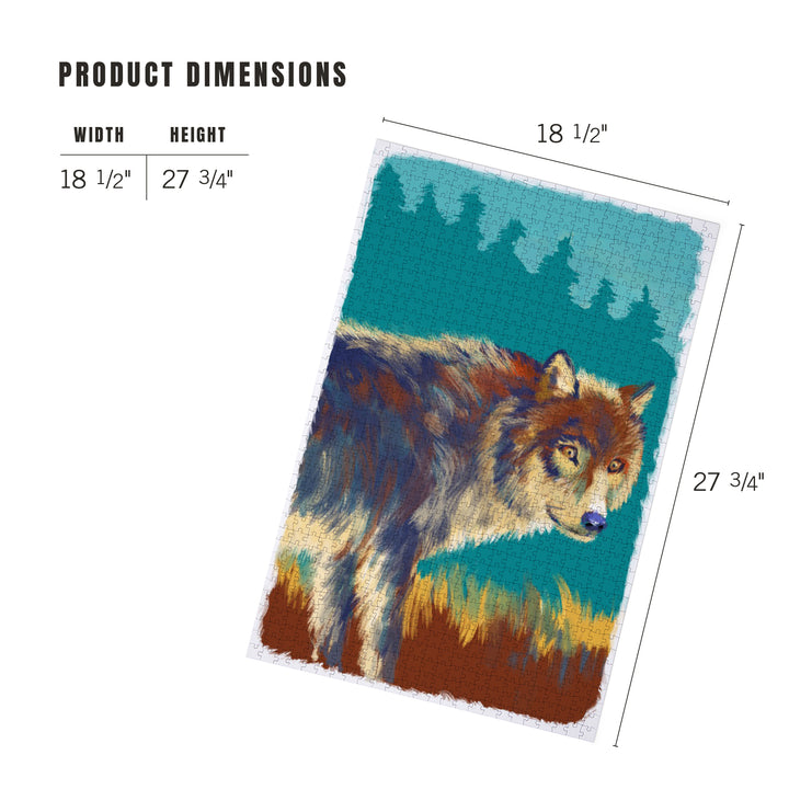 Wolf, Vivid, Jigsaw Puzzle Puzzle Lantern Press 