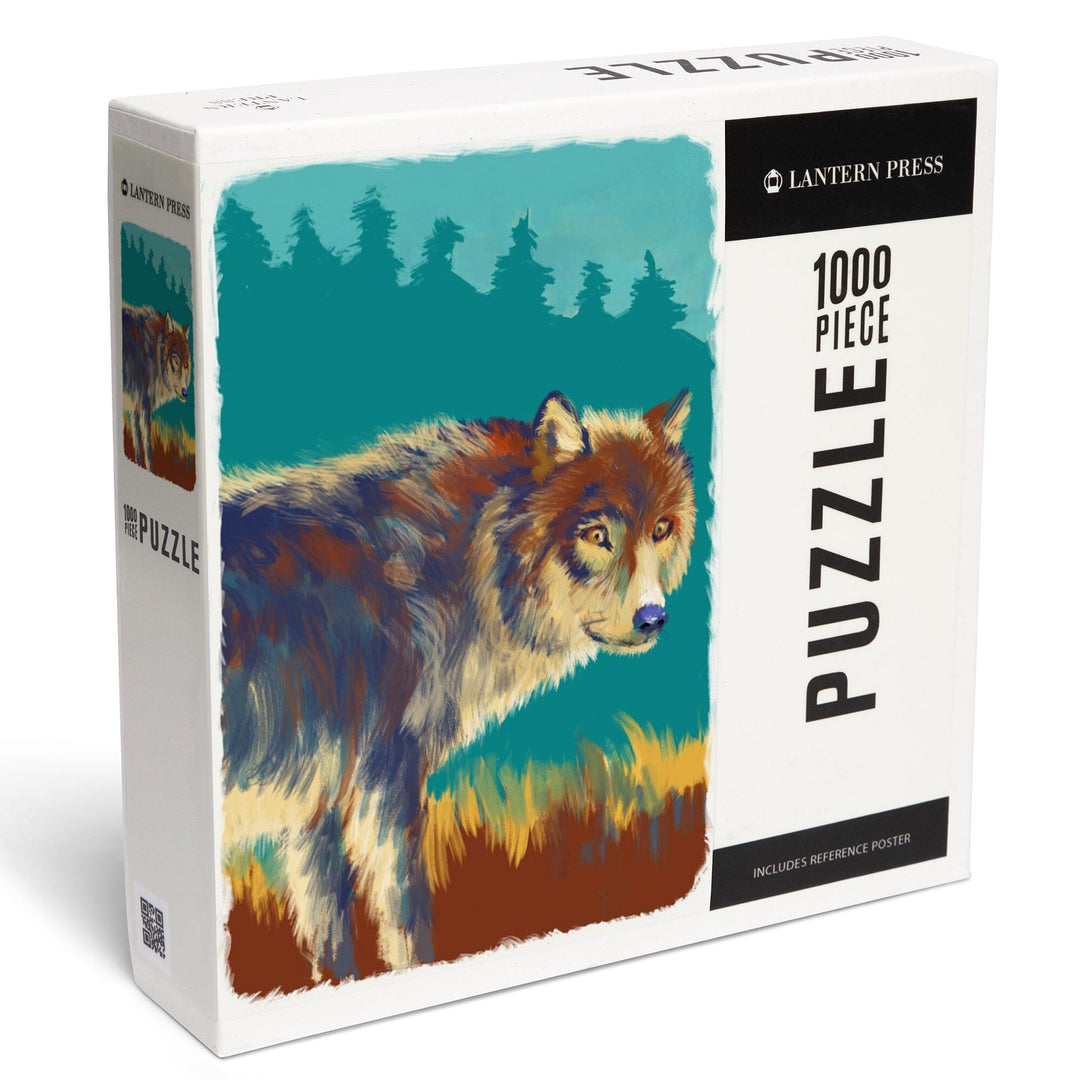 Wolf, Vivid, Jigsaw Puzzle Puzzle Lantern Press 