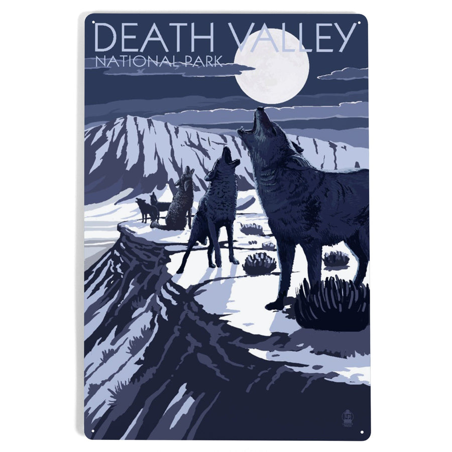 Wolves and Full Moon, Death Valley National Park, Metal Signs Metal Lantern Press 