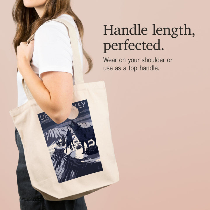 Wolves and Full Moon, Death Valley National Park, Tote Bag Totes Lantern Press 
