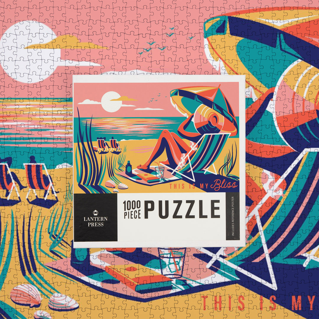 Woman at the Beach, This Is My Bliss, Jigsaw Puzzle Puzzle Lantern Press 