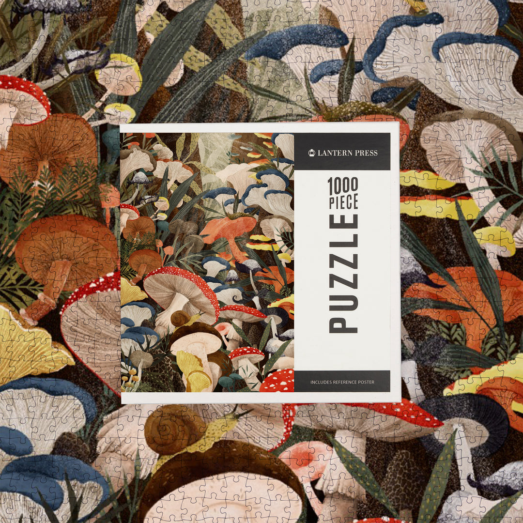 Woodland Mushrooms, Jigsaw Puzzle Puzzle Lantern Press 