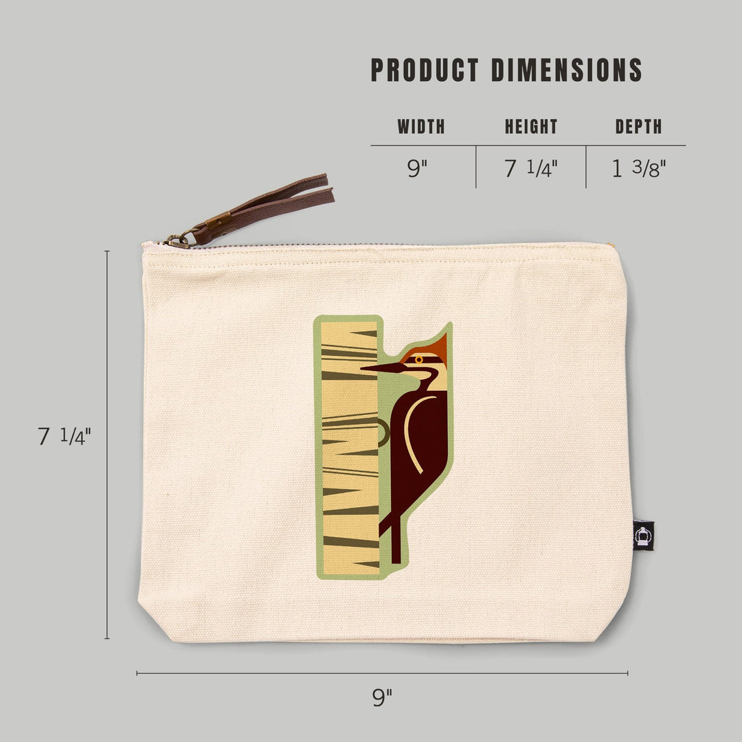 Woodpecker, Geometric, Contour, Lantern Press Artwork, Accessory Go Bag Totes Lantern Press 