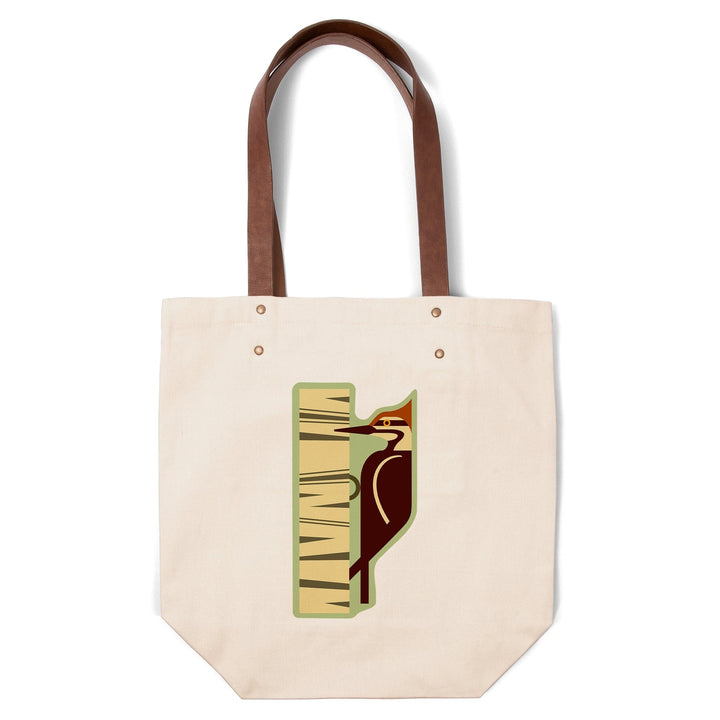 Woodpecker, Geometric, Contour, Lantern Press Artwork, Accessory Go Bag Totes Lantern Press 