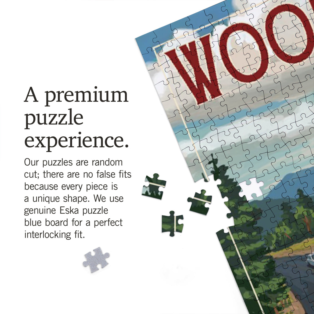 Woodstock, New York, Camper Van, Jigsaw Puzzle Puzzle Lantern Press 
