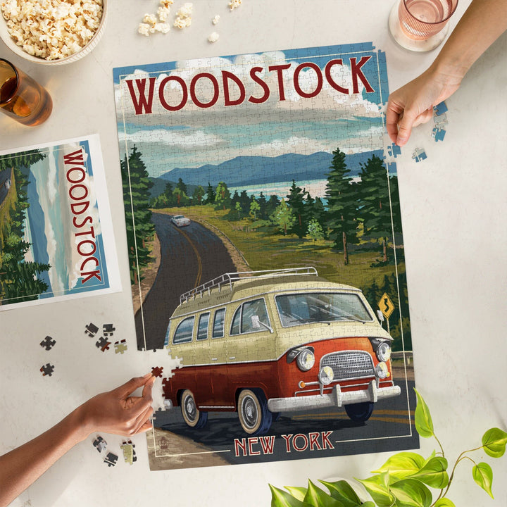 Woodstock, New York, Camper Van, Jigsaw Puzzle Puzzle Lantern Press 