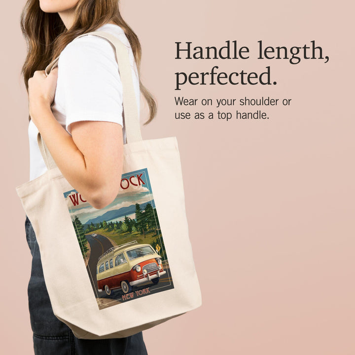 Woodstock, New York, Camper Van, Lantern Press Artwork, Tote Bag Totes Lantern Press 