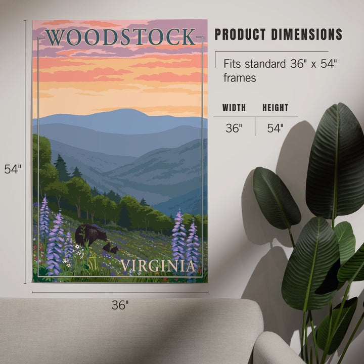 Woodstock, Virginia, Bear and Spring Flowers, Art & Giclee Prints Art Lantern Press 