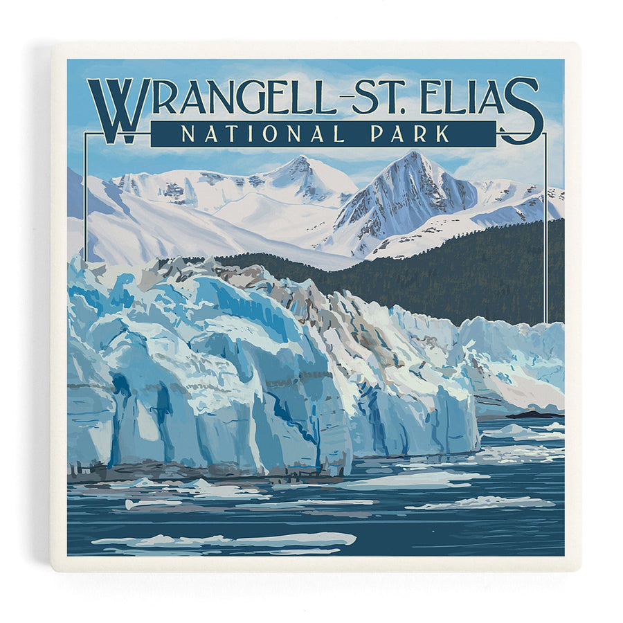Wrangell, St. Elias National Park, Alaska, Glacier, Coasters Coasters Lantern Press 