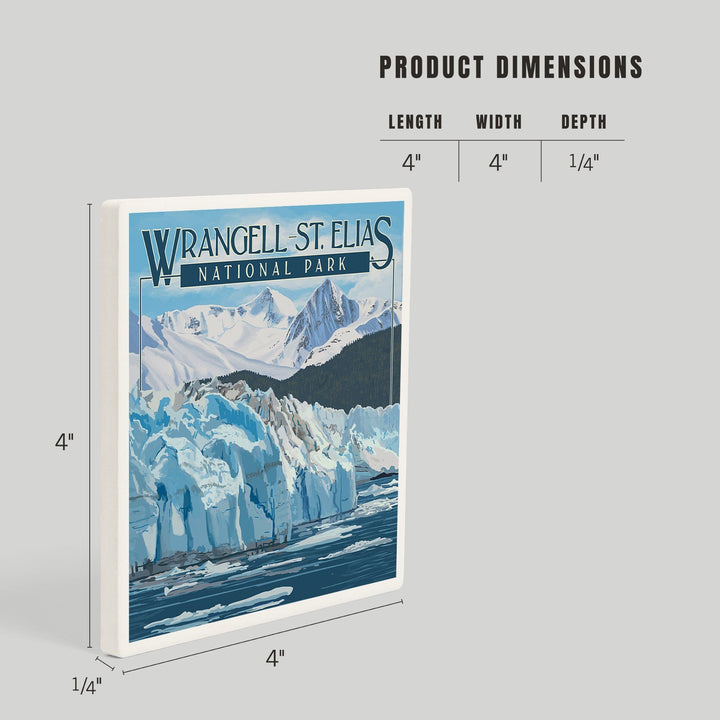 Wrangell, St. Elias National Park, Alaska, Glacier, Coasters Coasters Lantern Press 