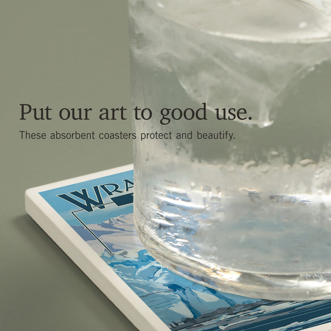 Wrangell, St. Elias National Park, Alaska, Glacier, Coasters Coasters Lantern Press 
