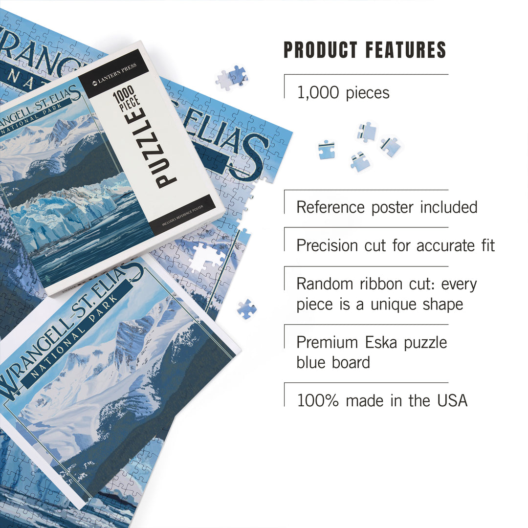 Wrangell, St. Elias National Park, Alaska, Glacier, Jigsaw Puzzle Puzzle Lantern Press 