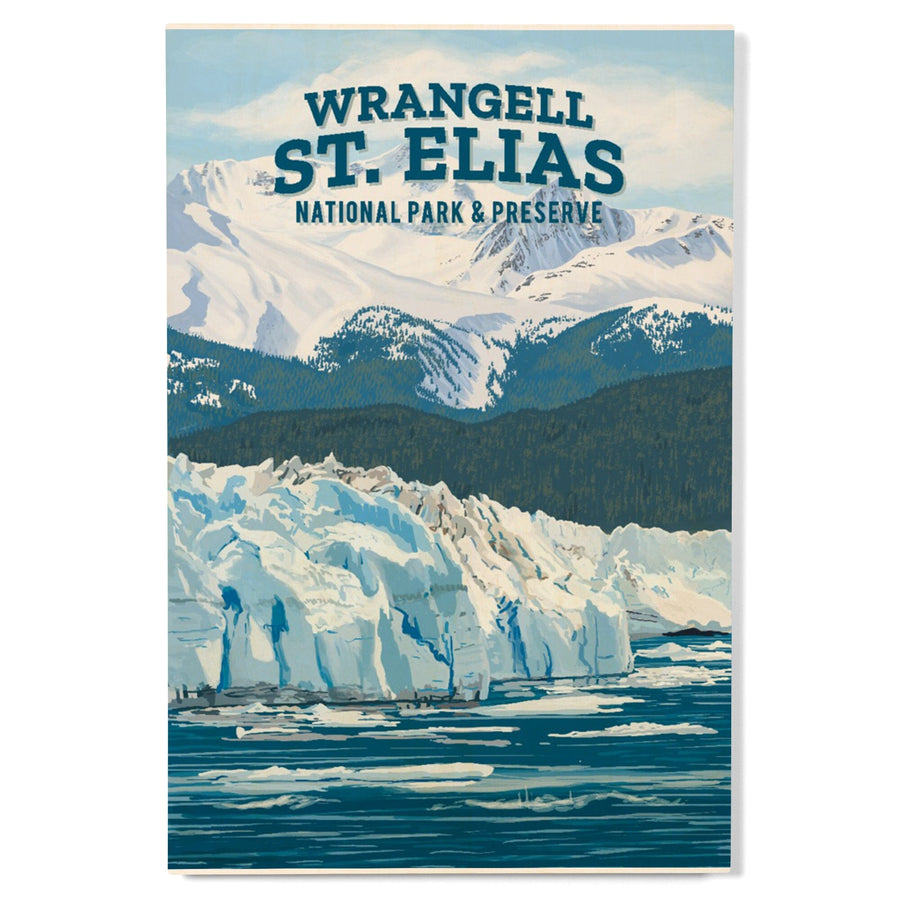 Wrangell-St. Elias National Park, Alaska, Painterly National Park Series, Wood Signs and Postcards Wood Lantern Press 