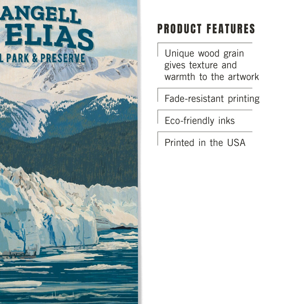Wrangell-St. Elias National Park, Alaska, Painterly National Park Series, Wood Signs and Postcards Wood Lantern Press 