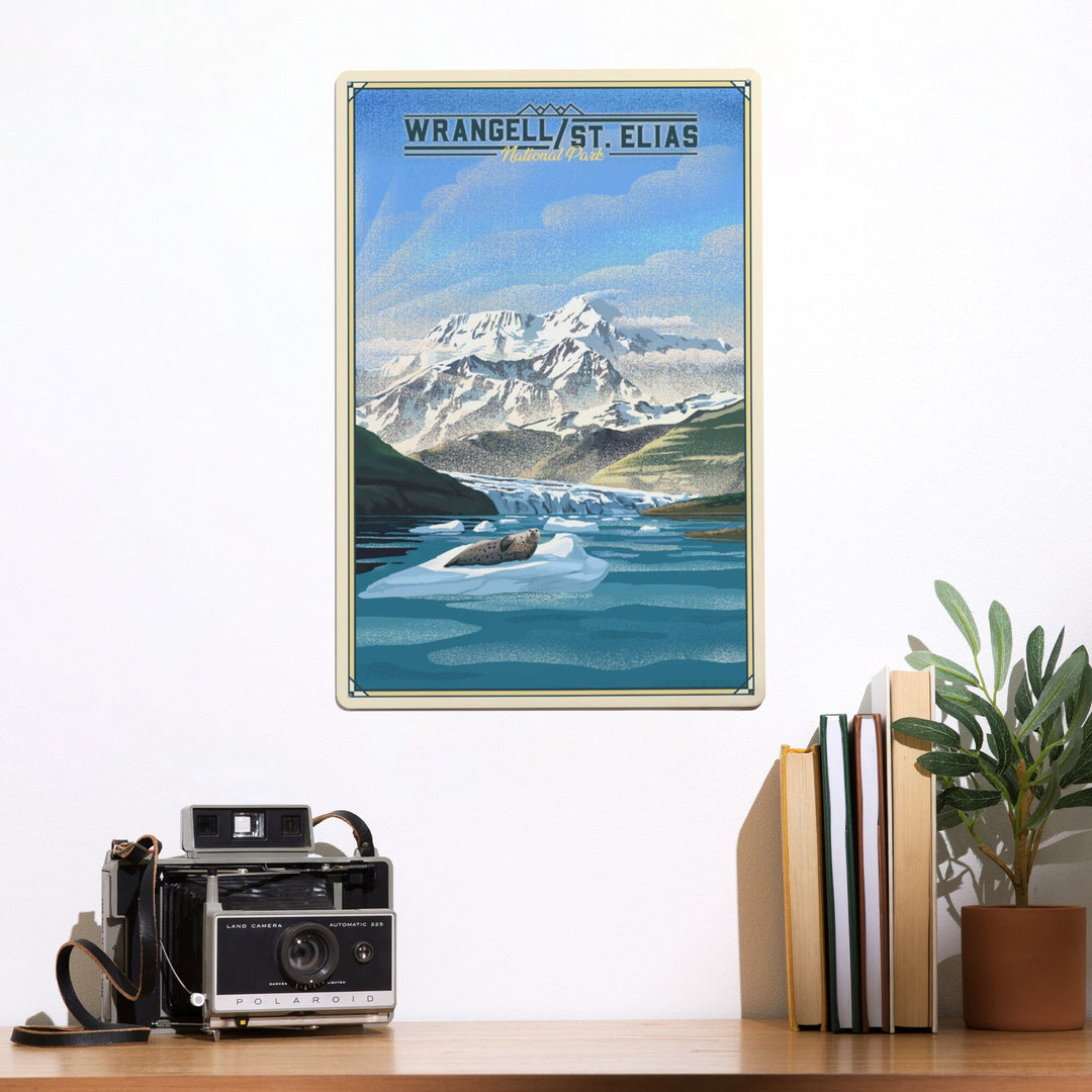 Wrangell-St Elias National Park and Preserve, Alaska, Lithograph, Metal Signs Metal Lantern Press 