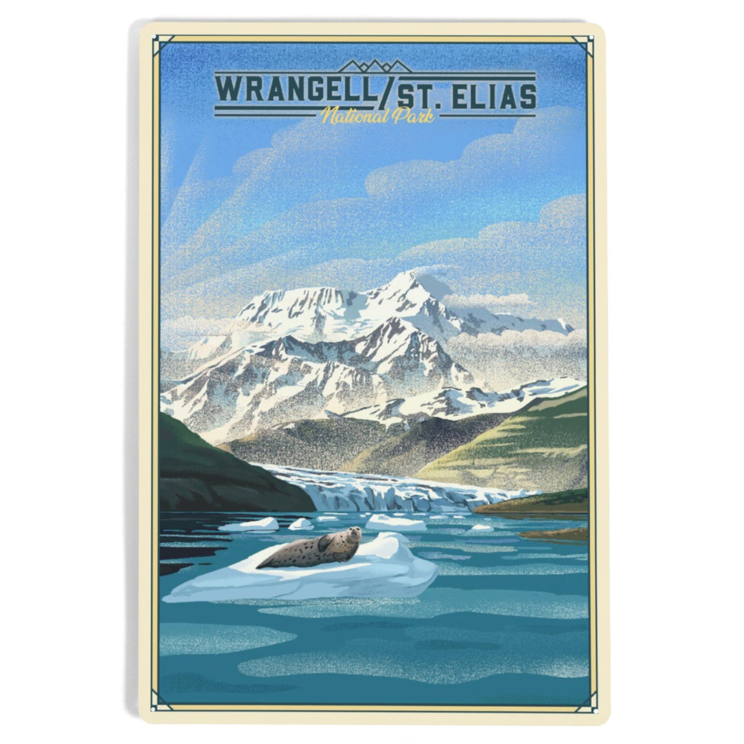 Wrangell-St Elias National Park and Preserve, Alaska, Lithograph, Metal Signs Metal Lantern Press 