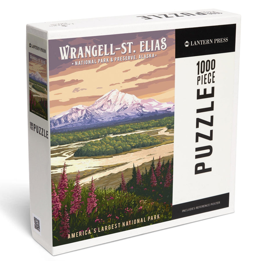 Wrangell-St Elias National Park and Preserve, Alaska, Mount Drum, Painterly, Jigsaw Puzzle Puzzle Lantern Press 
