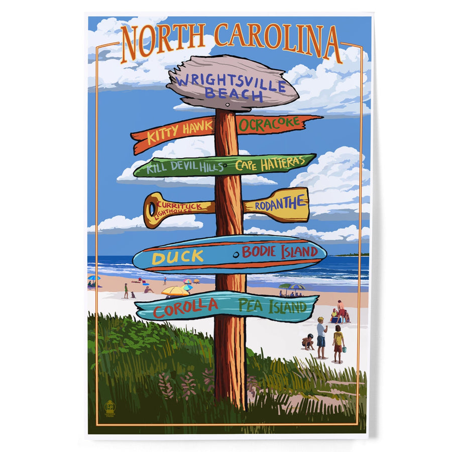Wrightsville Beach, North Carolina, Destinations Sign, Art & Giclee Prints Art Lantern Press 