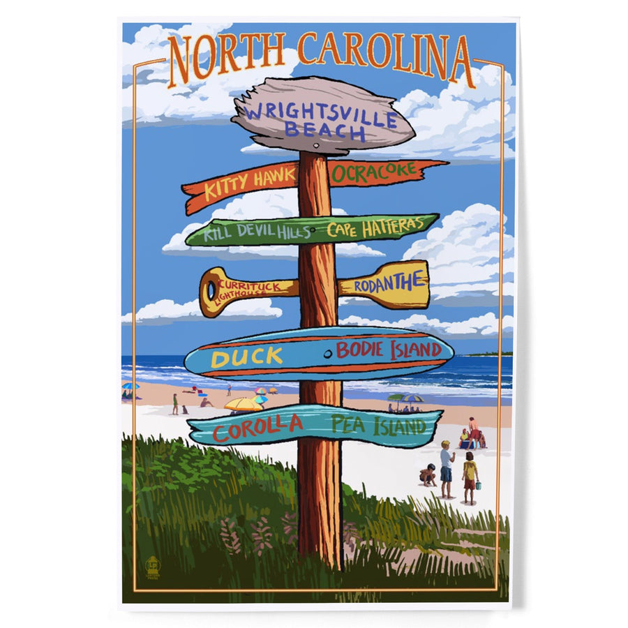 Wrightsville Beach, North Carolina, Destinations Sign, Art & Giclee Prints Art Lantern Press 