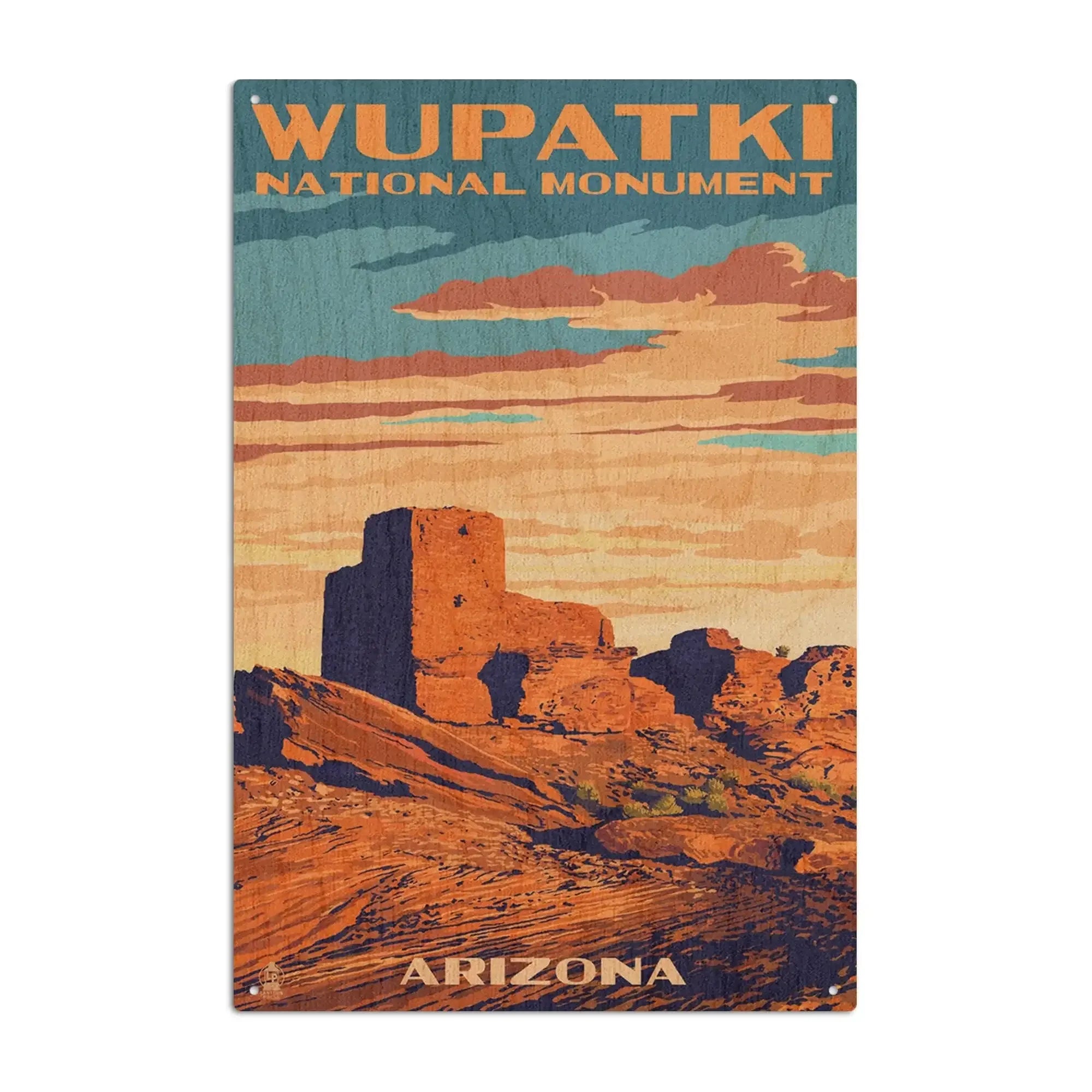Wupatki National Monument, Arizona, Lantern Press Artwork, Wood Signs
