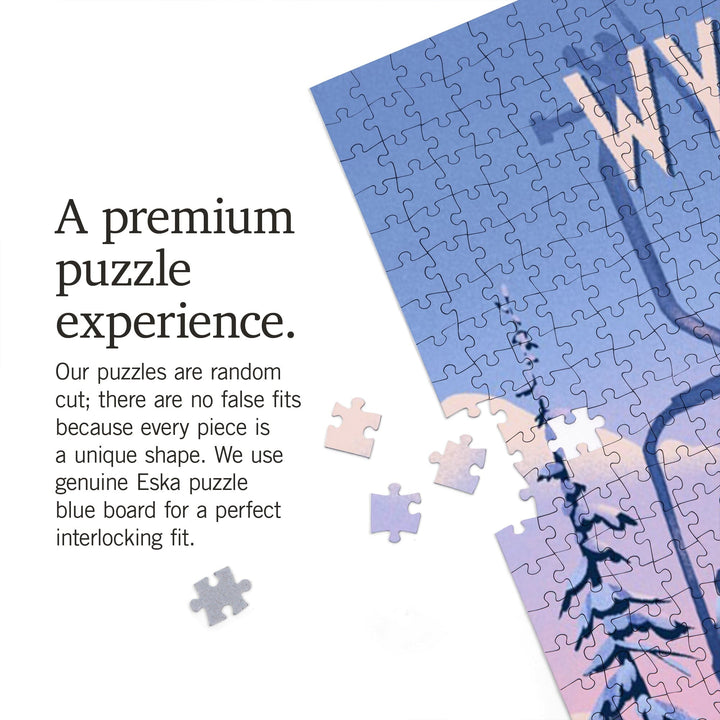 Wyoming, Chill on the Uphill, Ski Lift, Jigsaw Puzzle Puzzle Lantern Press 