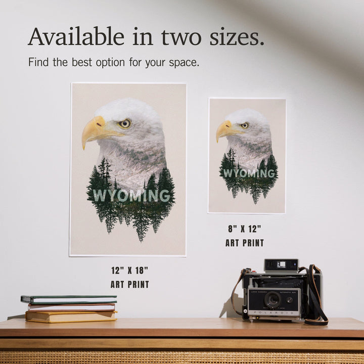 Wyoming, Eagle, Double Exposure, Art & Giclee Prints Art Lantern Press 