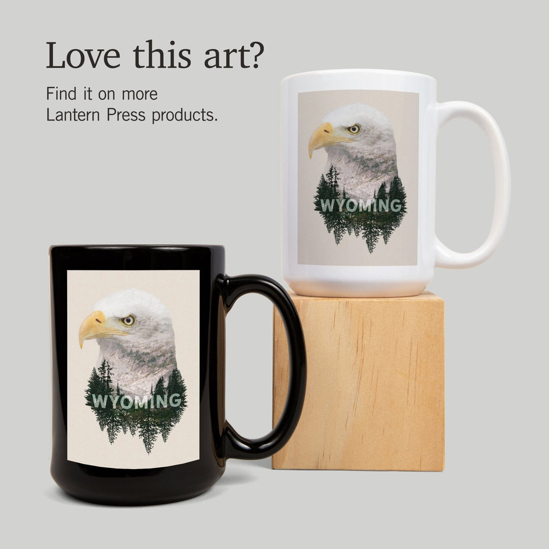 Wyoming, Eagle, Double Exposure, Ceramic Mug Mugs Lantern Press 