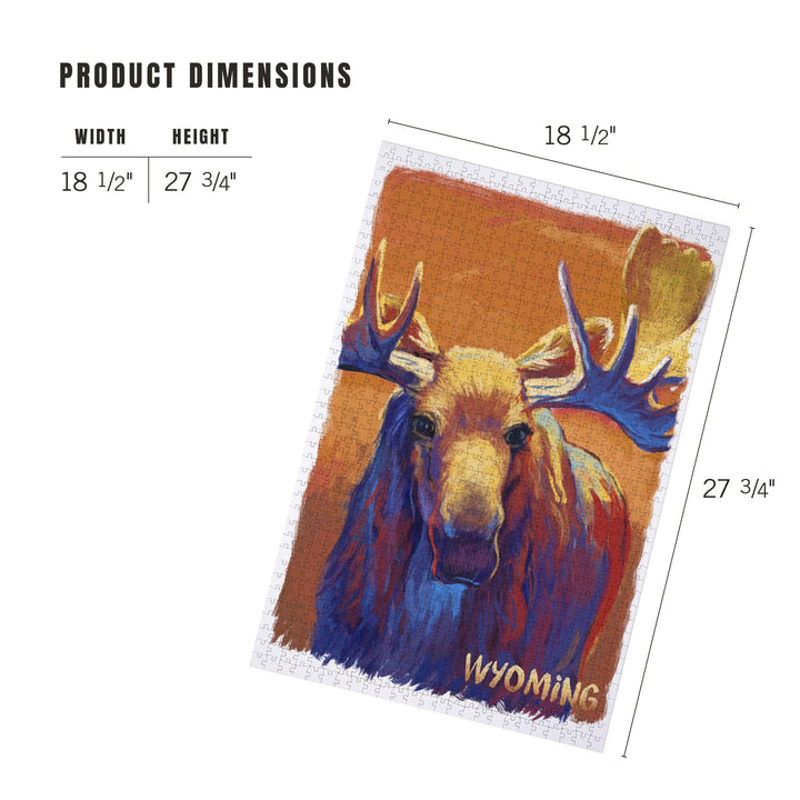 Wyoming, Moose, Vivid, Jigsaw Puzzle Puzzle Lantern Press 