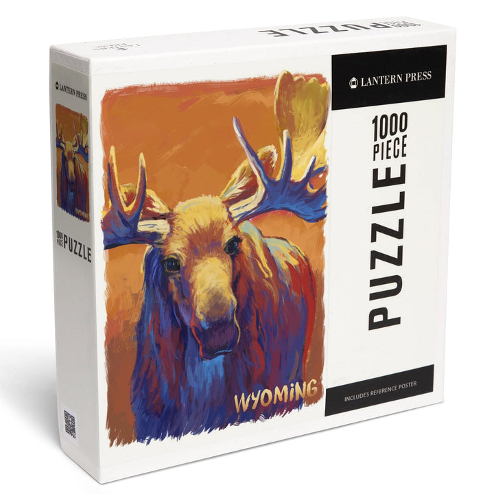 Wyoming, Moose, Vivid, Jigsaw Puzzle Puzzle Lantern Press 