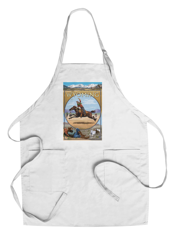 Wyoming, Rodeo Cowboy Montage, Organic Cotton Kitchen Tea Towels Kitchen Lantern Press Cotton Towel 