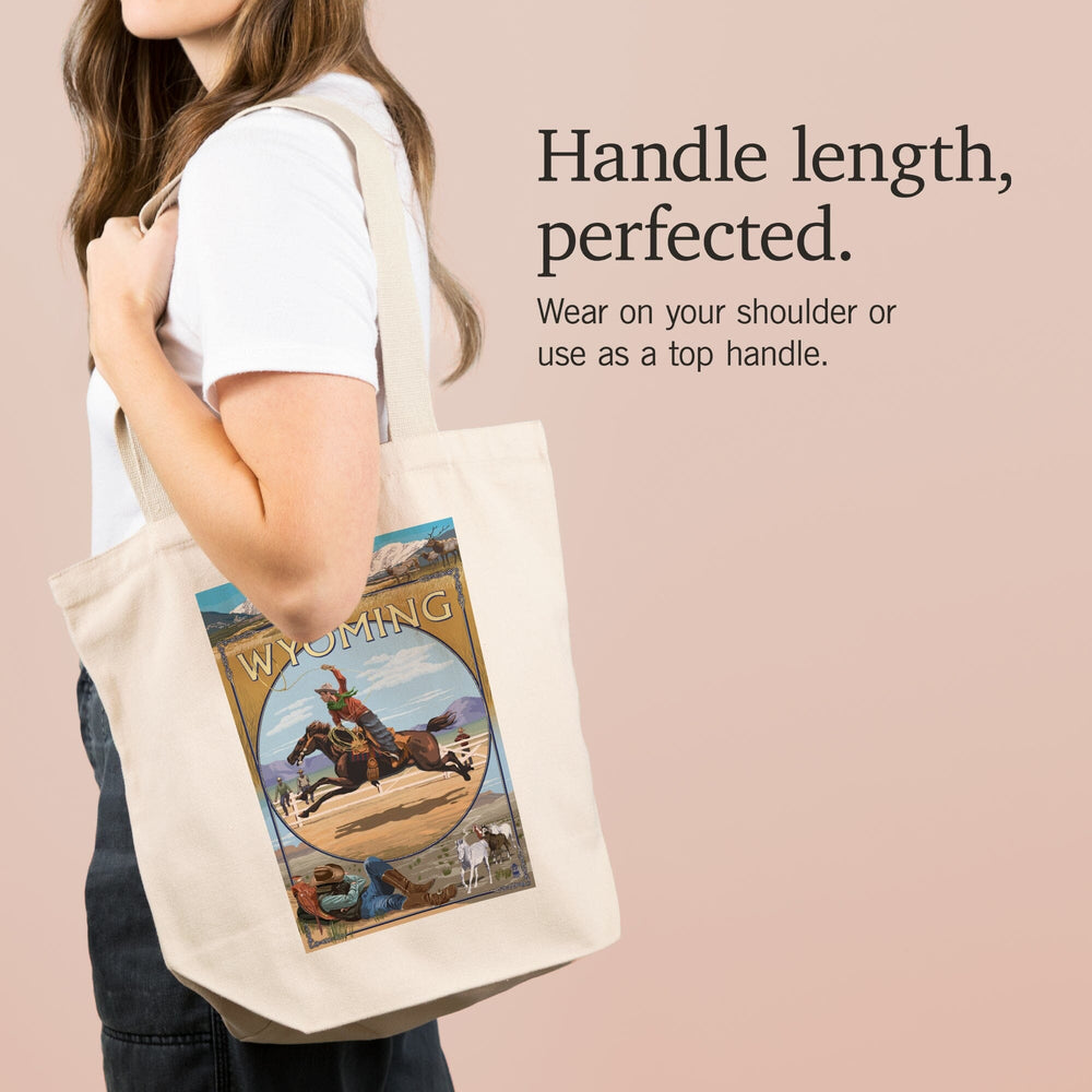 Wyoming, Rodeo Cowboy Montage, Tote Bag Totes Lantern Press 