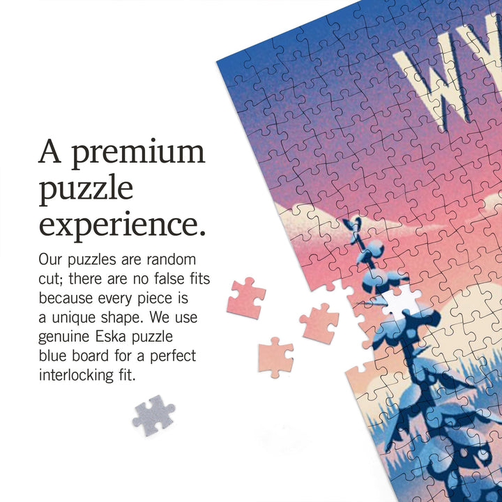 Wyoming, Shred the Gnar, Snowboarding, Jigsaw Puzzle Puzzle Lantern Press 