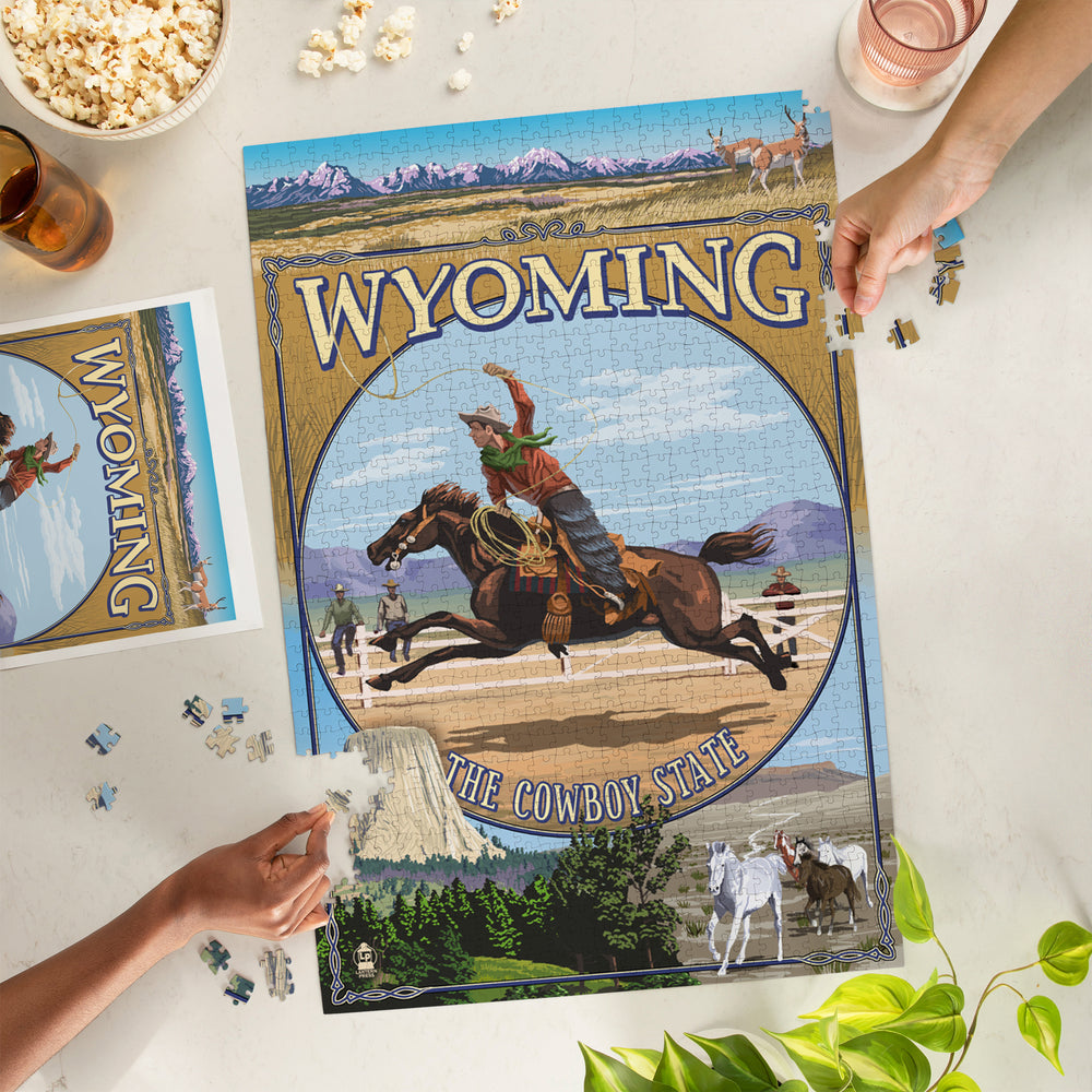 Wyoming State Scenes, Jigsaw Puzzle Puzzle Lantern Press 