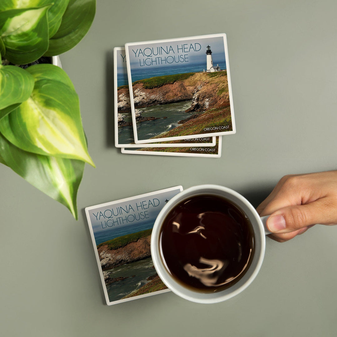 Yaquina Head Lighthouse, Oregon Coast, Lantern Press Photography, Coaster Set Coasters Lantern Press 