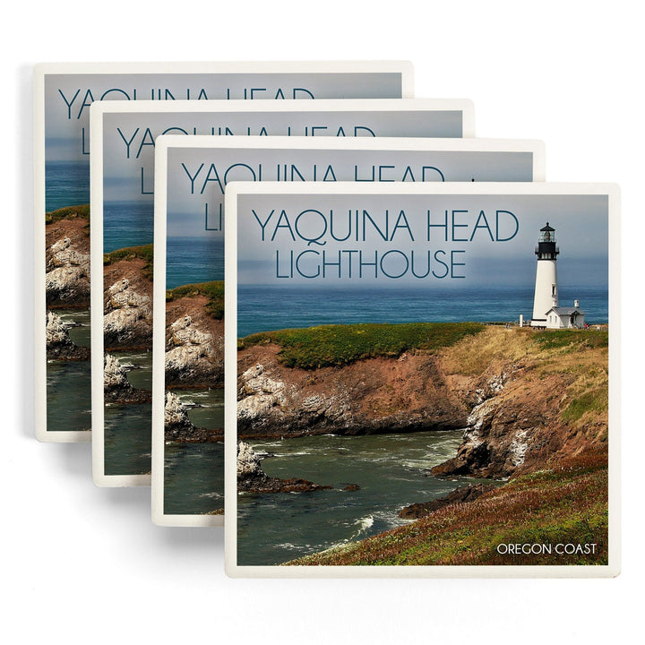 Yaquina Head Lighthouse, Oregon Coast, Lantern Press Photography, Coaster Set Coasters Lantern Press 