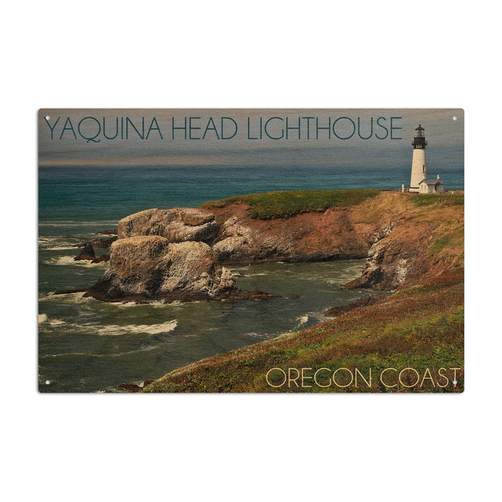 Yaquina Head Lighthouse, Oregon Coast, Lantern Press Photography, Wood Signs and Postcards Wood Lantern Press 10 x 15 Wood Sign 