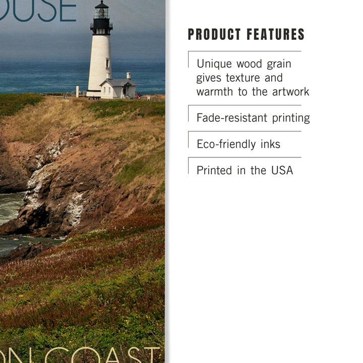 Yaquina Head Lighthouse, Oregon Coast, Lantern Press Photography, Wood Signs and Postcards Wood Lantern Press 