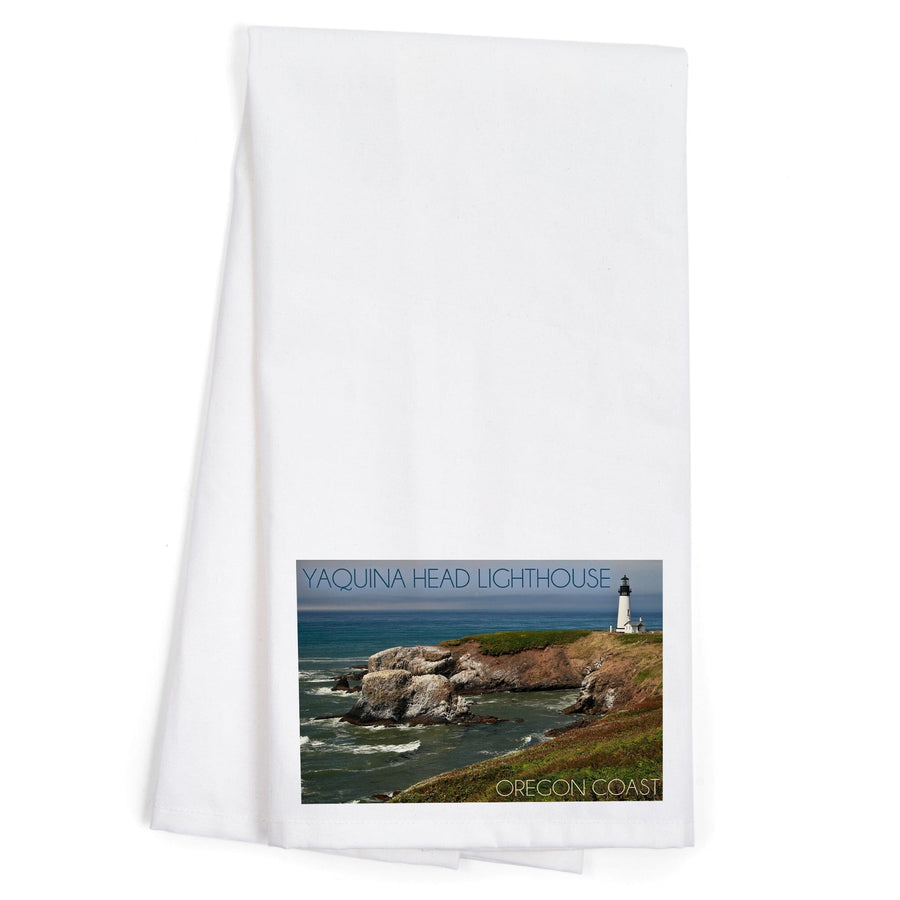 Yaquina Head Lighthouse, Oregon Coast, Organic Cotton Kitchen Tea Towels Kitchen Lantern Press 