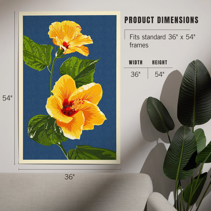 Yellow Hibiscus, Letterpress, Art & Giclee Prints Art Lantern Press 
