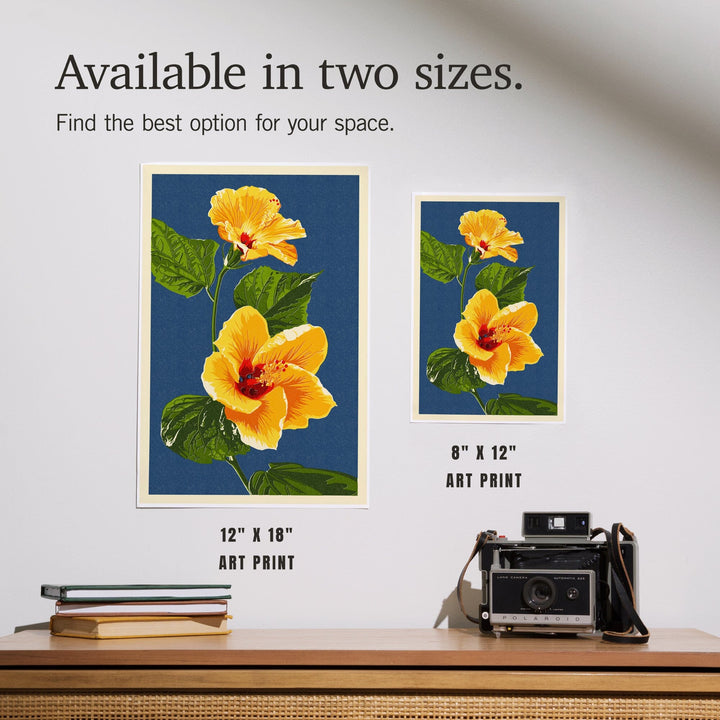 Yellow Hibiscus, Letterpress, Art & Giclee Prints Art Lantern Press 