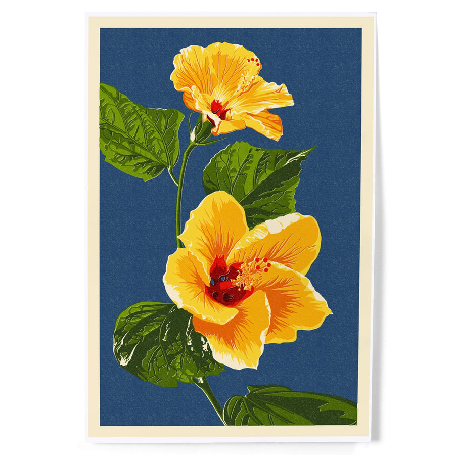 Yellow Hibiscus, Letterpress, Art & Giclee Prints Art Lantern Press 