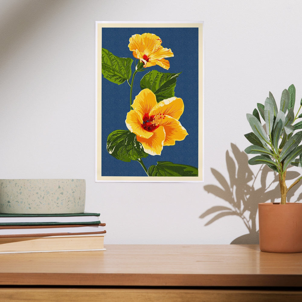 Yellow Hibiscus, Letterpress, Art & Giclee Prints Art Lantern Press 