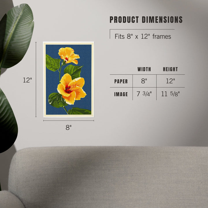 Yellow Hibiscus, Letterpress, Art & Giclee Prints Art Lantern Press 